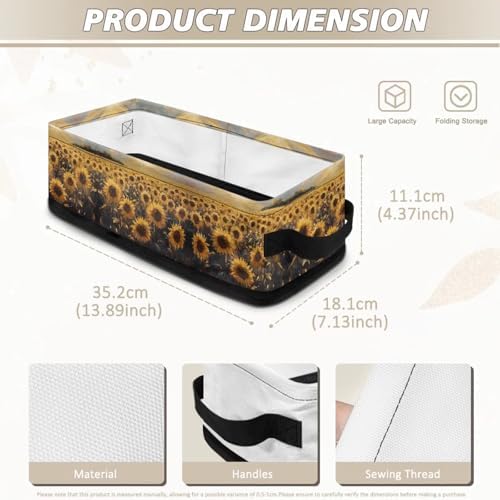 Voxugoniy Sunflower Toiletry Organizer - Waterproof Washable Toilet Paper Holder Bin