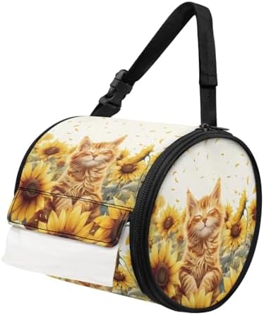 Sunflower Cat Camping Toilet Paper Holder