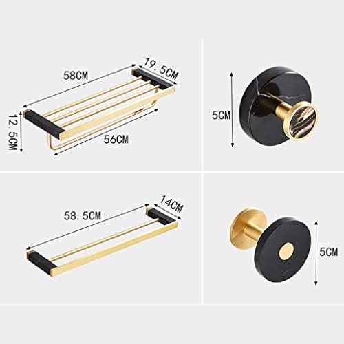ANNBKAGREAT VALUE nat marble brass towel rack set w monotonic design