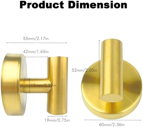 Wall-Mounted Shower Towel Hook Set 2-Pack