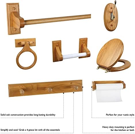Experience a relaxed elegance with the Design House Dalton Triple Robe Hook in Honey Oak