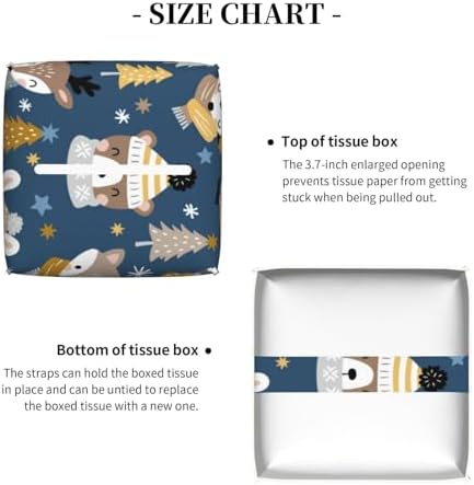 Premium Leather Tissue Box Cover Animal Print Design Easy to Install