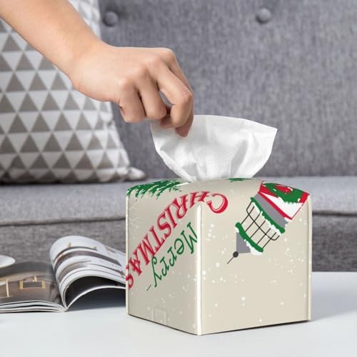 Merry Christmas 1 Print Leather Tissue Box Holder Durable Stylish Solution