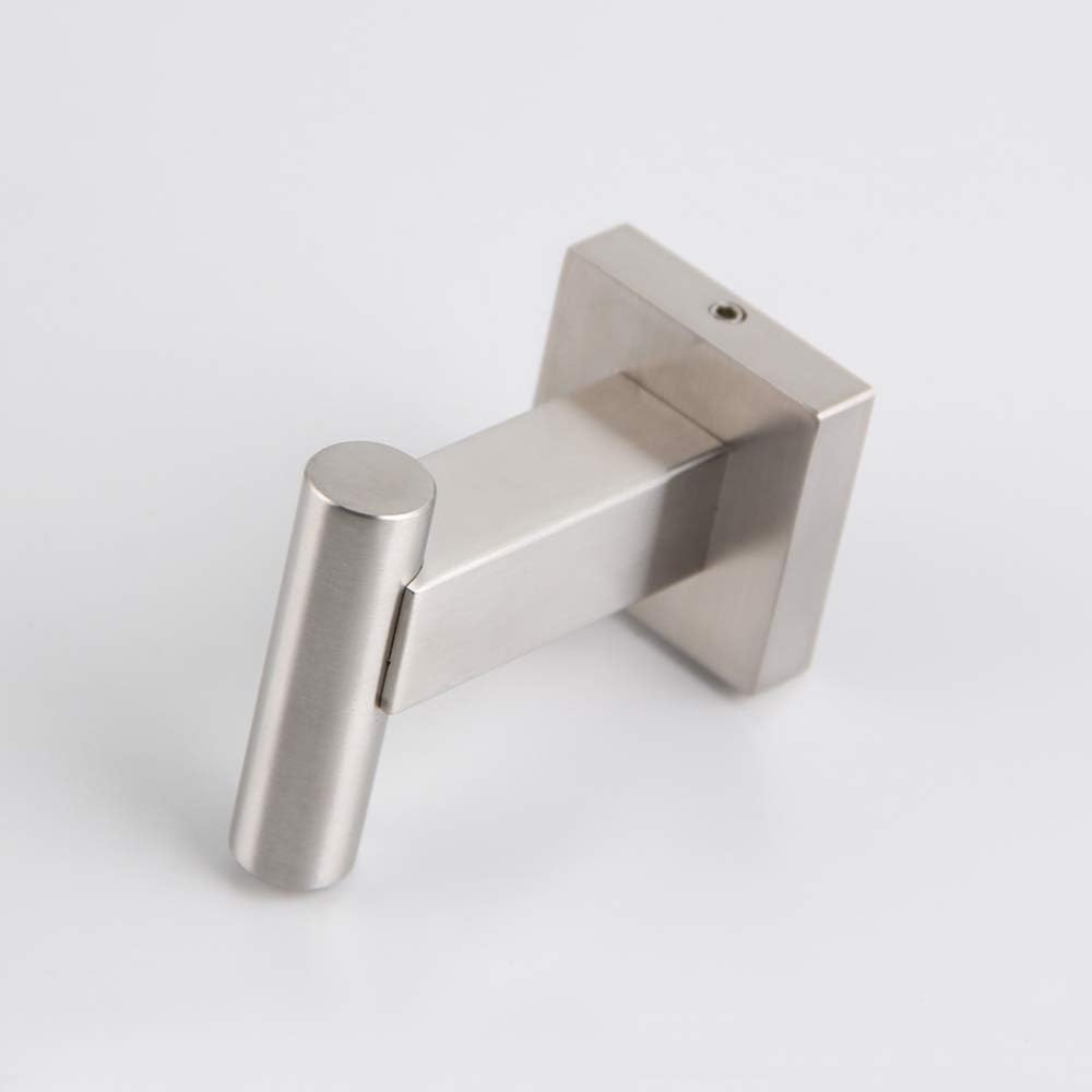 Sturdy 304 Steel Bathroom Coat Hook Single TowelRobe Clothes Hook for Bath Kitchen Garage with Matt Black Finish