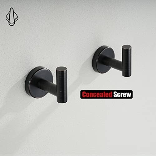 Sturdy 304 Stainless Steel Towel Hook with Oil Rubbed Bronze Finish Pack of 4 for Bathroom Kitchen Garage and More
