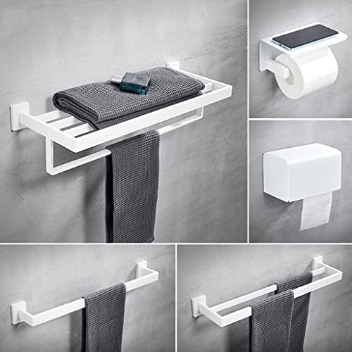 Perfect Bathroom Towel Tissue Holder Set White Matte Design