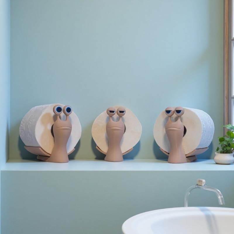 Get creative with Toilet Paper A Funny Sheep-Free Standing Bathroom Holder for Home Decor Snail with Big Eyes 1PCS