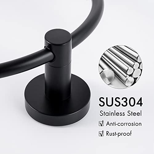 KES Matte Black Towel Ring