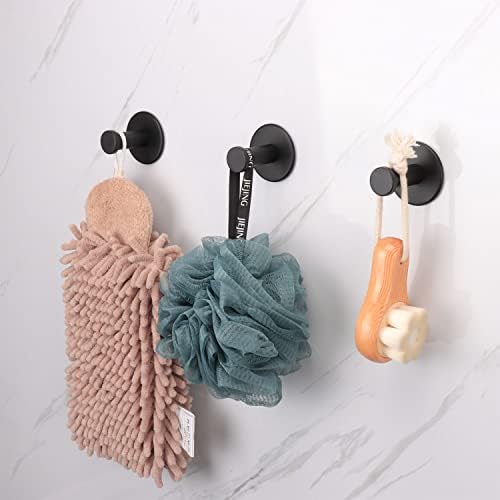 Sturdy 6-Pack bath towel hooks self-adhesive stainless steel weather-resistant