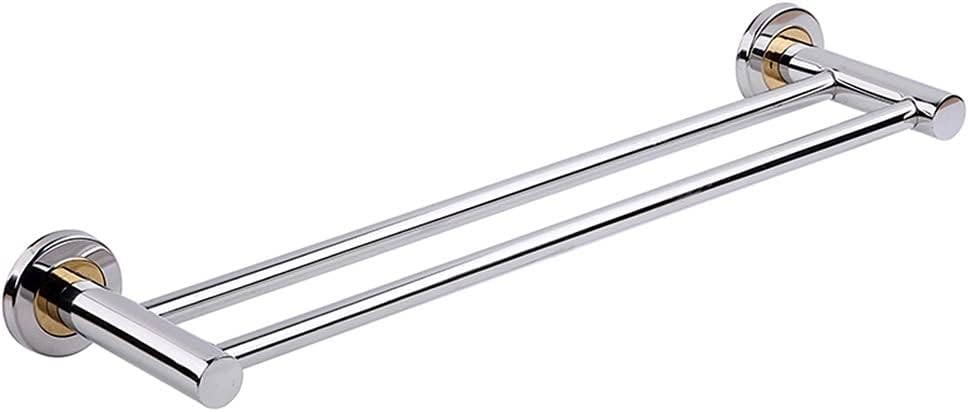 Sturdy 50x14cm Stainless Steel Towel Bar Double Bar Bathroom Rack Wall-Mounted Towel Holder