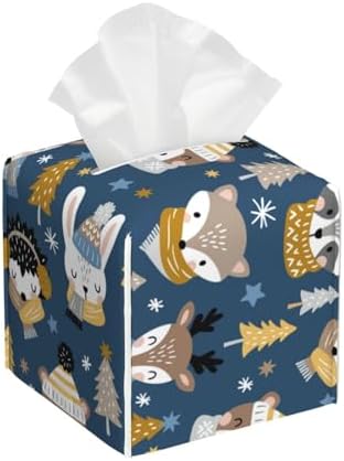 Premium Leather Tissue Box Cover Animal Print Design Easy to Install