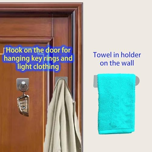 Ultimate Two-in-One Towel Hook Holder Self-Adhesive Durable bathroom Kitchen Essential