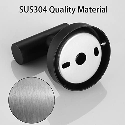 Hinmood 4-Piece Wall-Mounted Robe Towel Hooks Matte Black High-Quality Stainless Steel