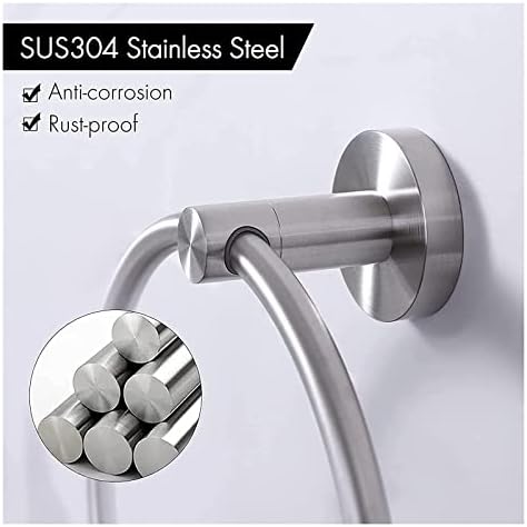 Gold Towel Round Wall-Mounted Towel Holder Stainless Steel Brushed Nickel
