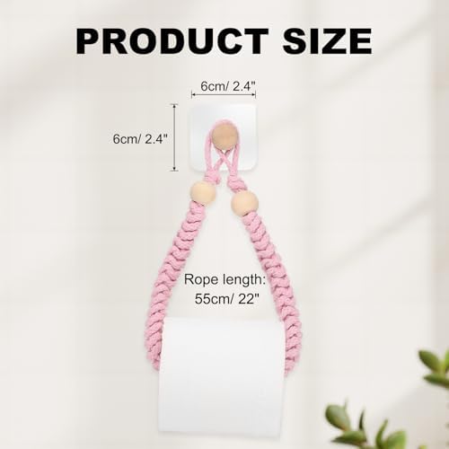Uxcell Wall-Mounted Toilet Paper Holder Rustic Bathroom Decor Pink
