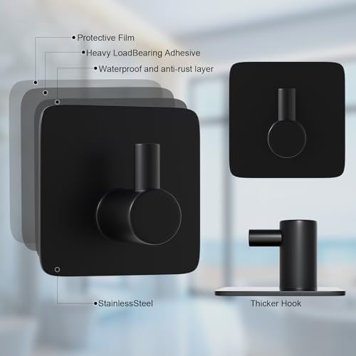 ACNISM 4-Piece Stainless Steel Sticky Wall Hangers for Heavy-Duty Use