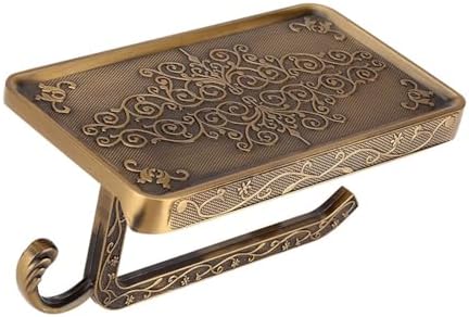 Aramox Wall-Mounted Vintage Brass Toilet Paper Holder Antique Luxury Decor