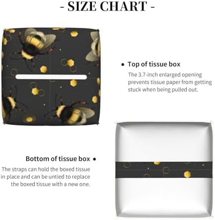 Bee Print Leather Tissue Box Holder