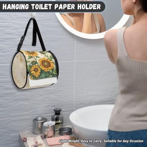 ZDCUSTOM Music Sunflower Round Paper Towel Storage Bag - Durable Compact