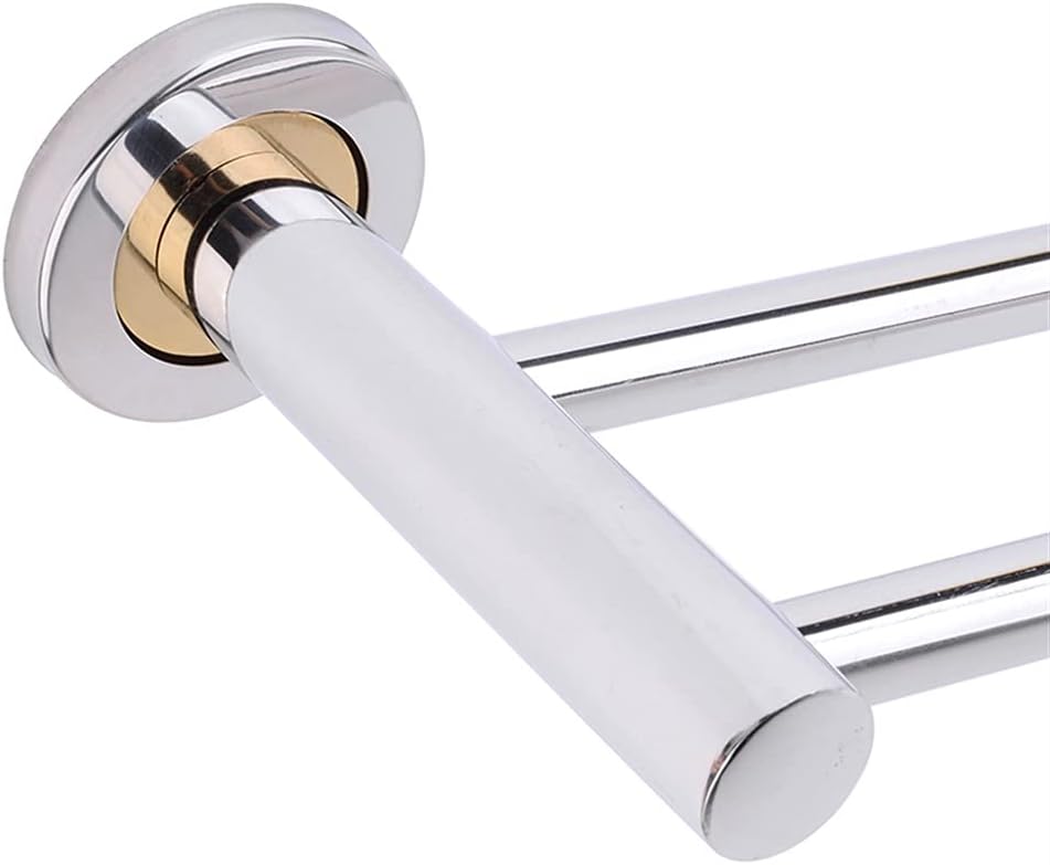 Sturdy 50x14cm Stainless Steel Towel Bar Double Bar Bathroom Rack Wall-Mounted Towel Holder