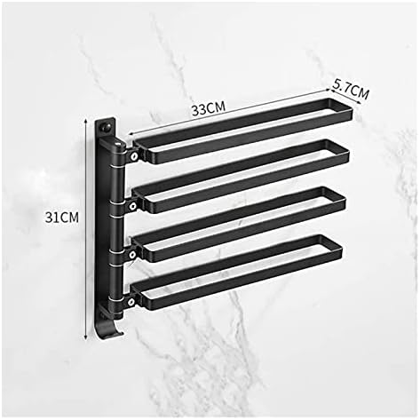 ALDEPO 4-Arm Swivel Towel Bar Aluminum Towel Rail