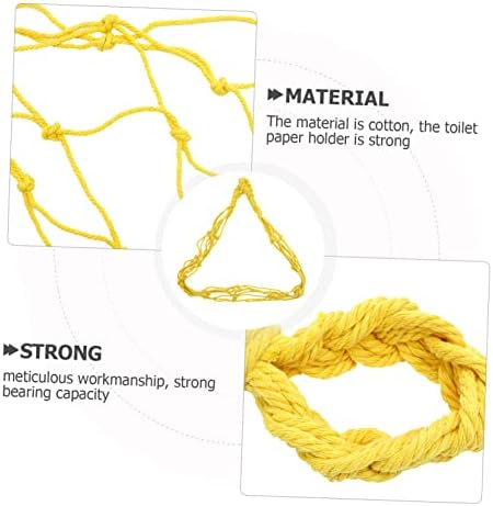 Double Pack Cotton Rope Toilet Paper Holder Wall Mount Storage Stand