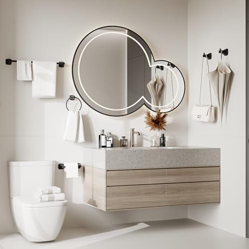 Towel Hook Set of 2 Matte Black Wall Hook for Bathroom Kitchen Bedroom