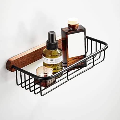 Bathroom Towel Rack Set Black Solid Wood