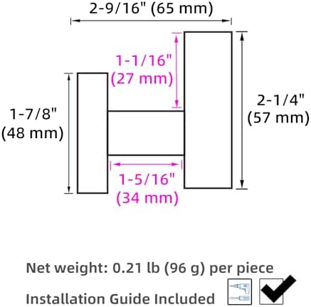 Sturdy 304 Stainless Steel Bathroom Hook Pair