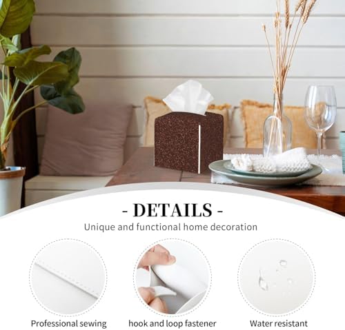 Sturdy Square Leather Tissue Box Holder