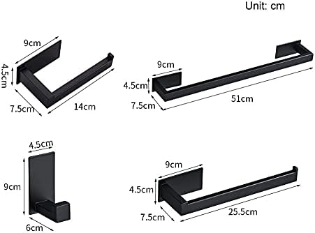 IsolaY Premium Black Towel Bar Set