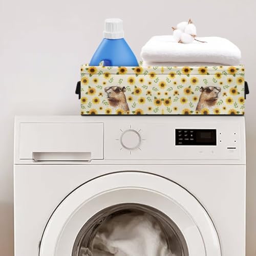 Voxugoniy Waterproof Washable Toilet Paper Basket with Handle for Bathroom Storage