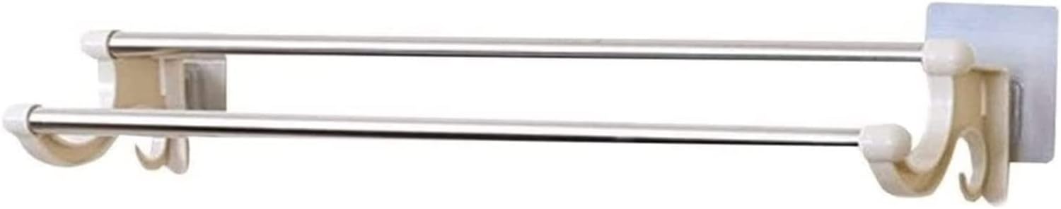 Bathroom Towel Holder with Dual Towel Rack wall mount easy to install high quality stainless steel bar double rod design