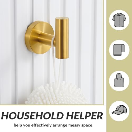 Sturdy Stainless Steel Robe Hook Brushed Gold Wall Hook for Home Storage