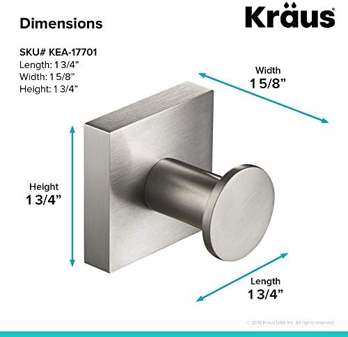 Kraus Ventus Bathroom Robe Towel Hook Solid Brass Finish