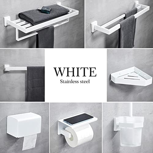 Perfect Bathroom Towel Tissue Holder Set White Matte Design