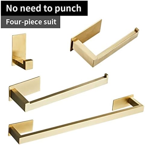 Gold Brushed Bathroom towel Bar Set with G Hook