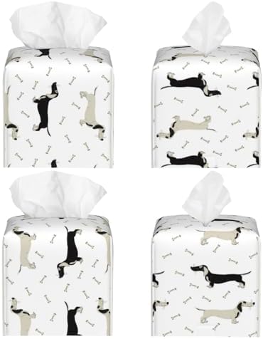 Leather Dachshund Tissue Box Holder