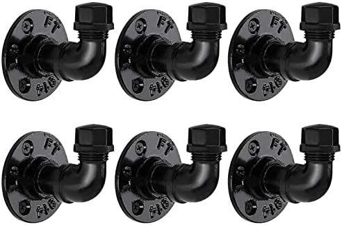 Industrial Pipe Hooks 6-Piece Set for Rustic Style