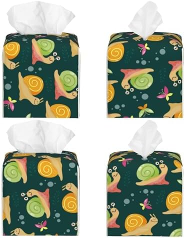 Stunning Snail Butterfly Leather Tissue Box Holder