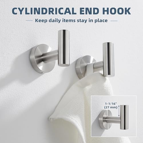 Sturdy 304 Stainless Steel Bathroom Hook Pair