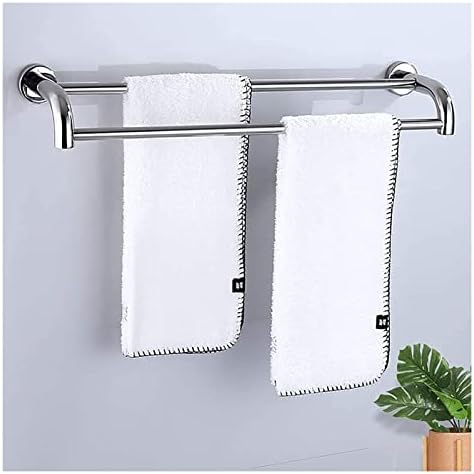ALDEPO Polished Stainless Steel Towel Rail Bathroom Kitchen Shower Towel Holder Double Bar Design