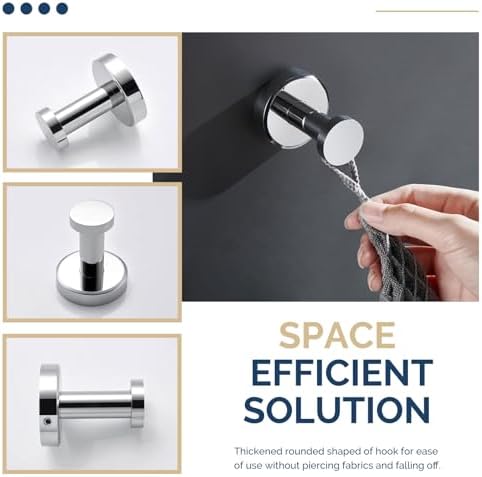 Premium Sus304 Stainless Steel Bath Towel Hook with Polished Chrome Finish