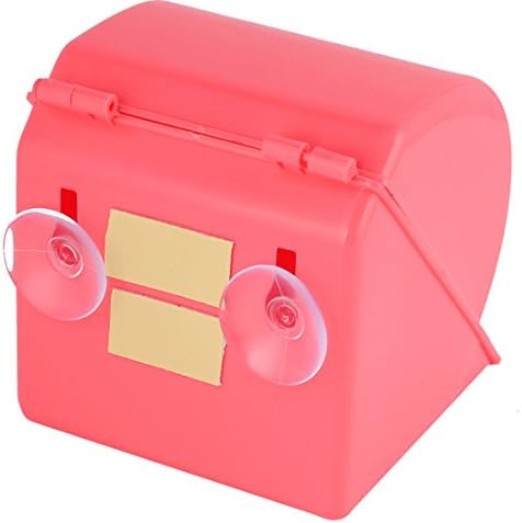 Coral Pink Plastic Bathroom Sticky Toilet Roll Hanger Holder Rack
