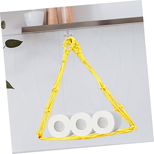 Double Pack Cotton Rope Toilet Paper Holder Wall Mount Storage Stand