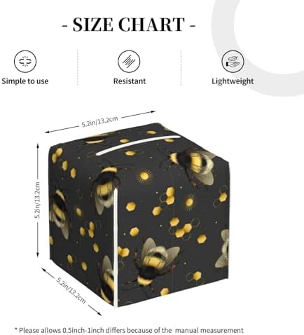 Bee Print Leather Tissue Box Holder