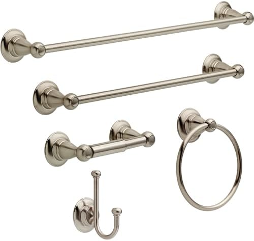 Delta SpotShield Double Towel Hook Brushed Nickel Durable Easy to Install