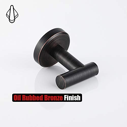 Sturdy 304 Stainless Steel Towel Hook with Oil Rubbed Bronze Finish Pack of 4 for Bathroom Kitchen Garage and More