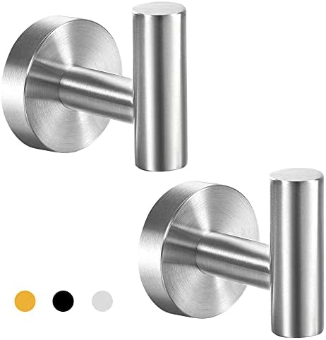 Silver 2-Piece Owel Hook Modern Prevent Rust Towel Holder