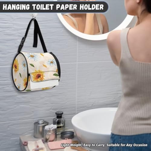 Daisy Sunflower Cozy Toilet Paper Roll Bag